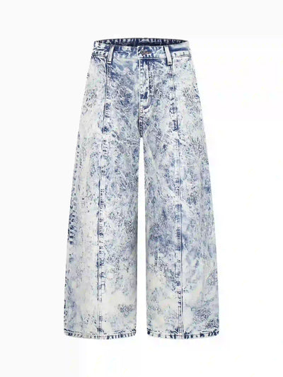 Embroidered Wide-Leg Cotton Pant-S1205