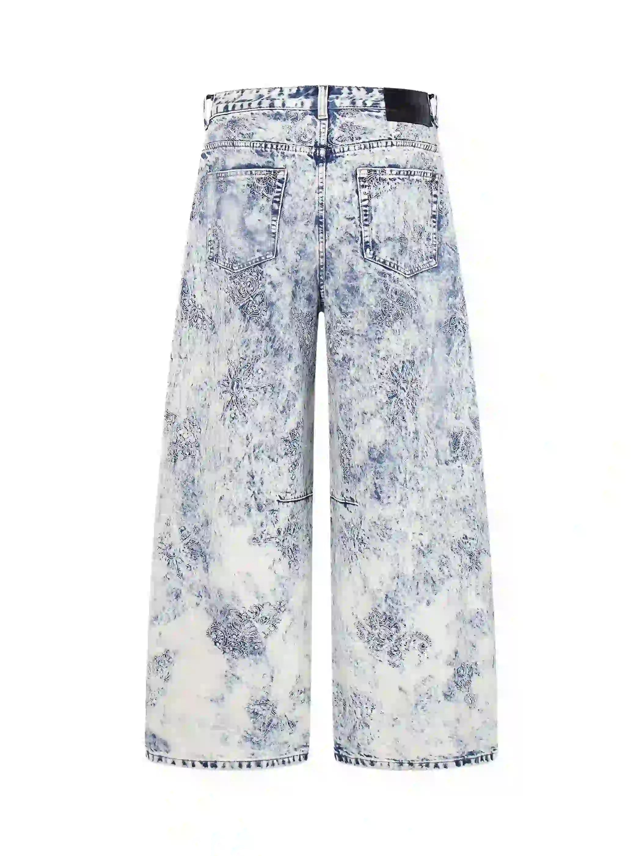 Embroidered Wide-Leg Cotton Pant-S1205