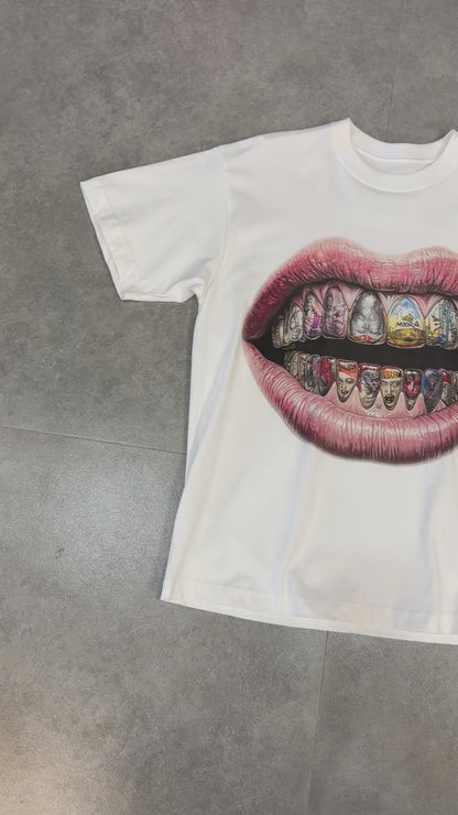 Art-Inspired Diamond Mouth T-shirt - 063