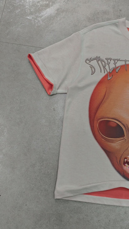 Double-Sided Two-Tone Alien Street Buddies T-shirt-248