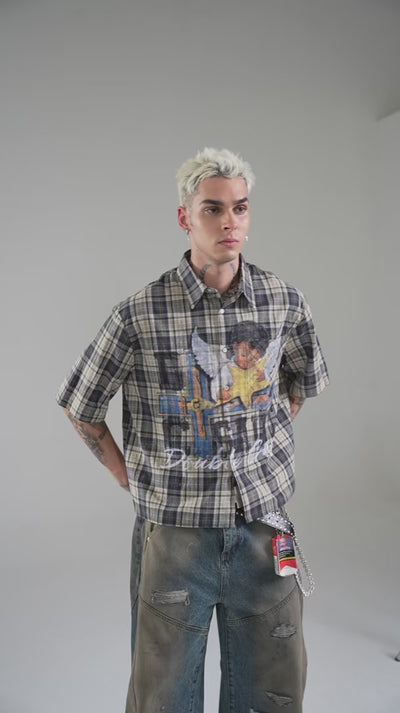 L.A. Grunge Cracked Cherub Shirt-427