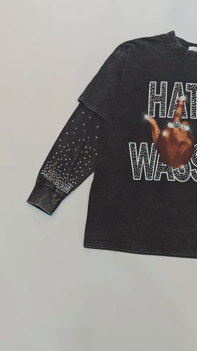 Diamond Hand Gesture Graphic Longsleeve-287