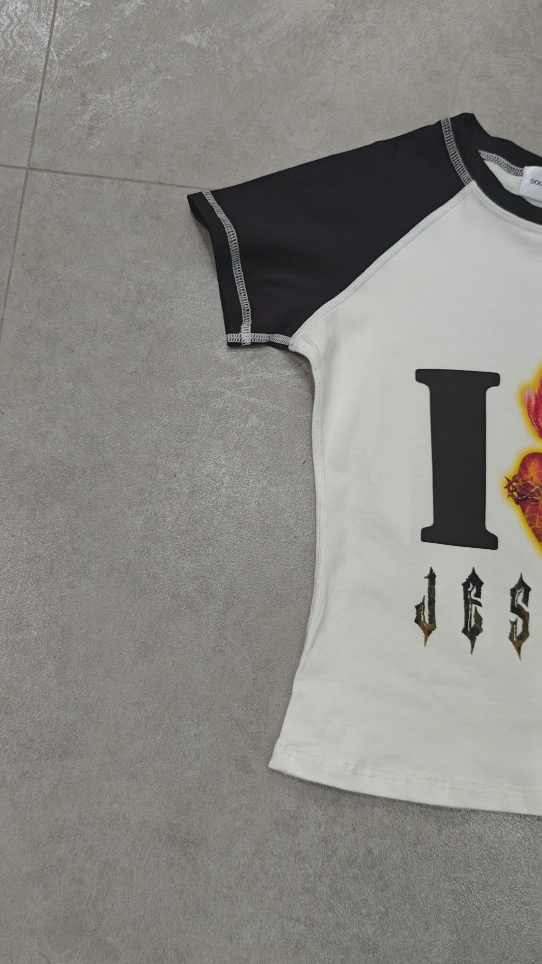 I Love Jesus Sacred Heart Print Baby Tee-186
