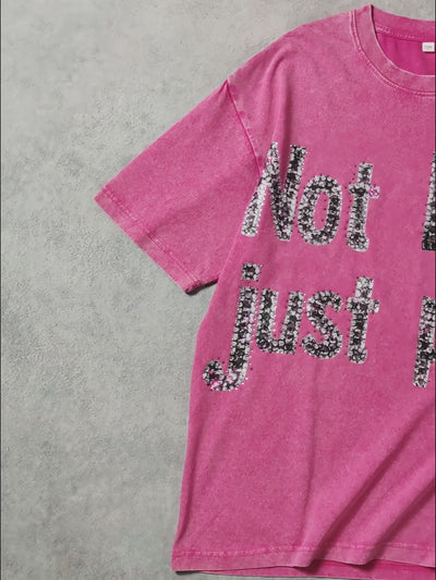 T-shirt imprimé graffiti diamant brillant-069T